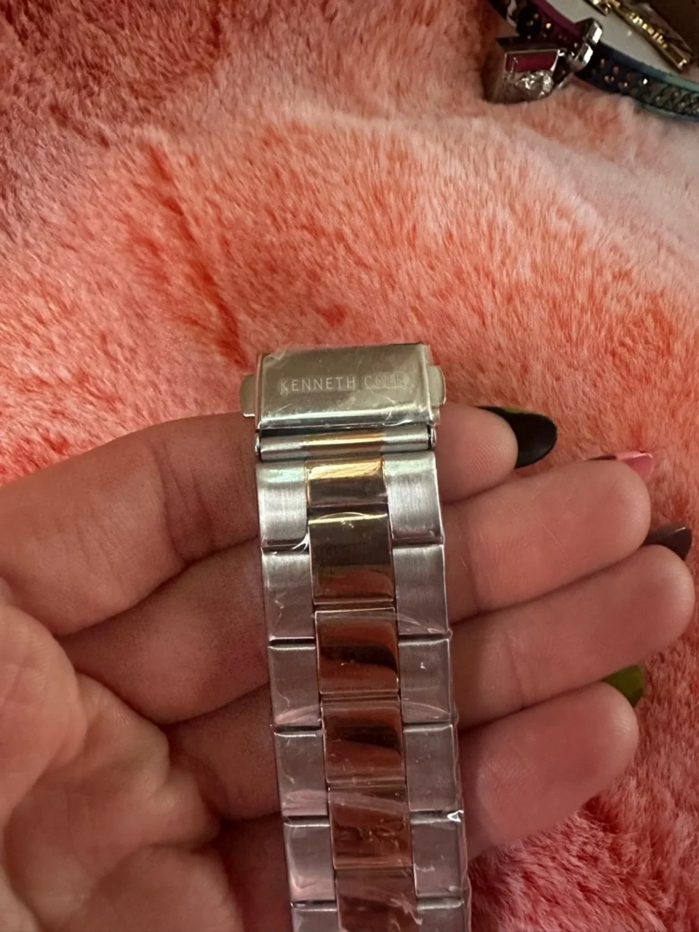 NWT Kenneth Cole Genuine Diamond Two-Tone Bracelet Watch $198 MSRP
